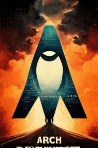 Arch Linux The Movie Poster: Penguin Monolith. Directed by a human. Generated by AI.