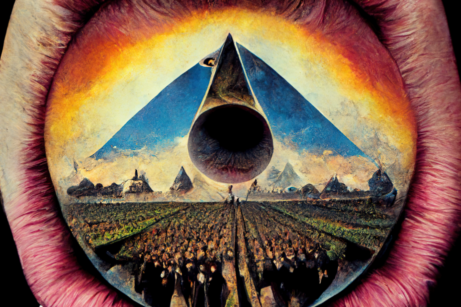 Surrealistic Pink Floyd band photo